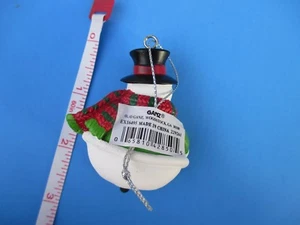 N2 Believe in the magic MERRY CHRISTMAS SNOWMAN ORNAMENT message snowflake Ganz - Picture 1 of 1