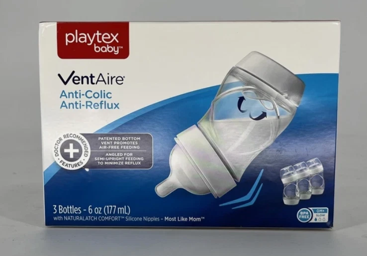 Бутылки против колик рефлюкса Playtex Baby VentAire упаковка 3 шт. 6 унций (177 мл) - Изображение 1 из 3