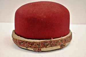 Vintage Zoroastrian Parsi Ceremonial Red Paghdi Hat by Lincoln Bennett & Co. Lon - Picture 1 of 24