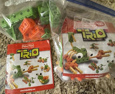 2 SETS  Fisher Price Trio P6836 Crazy Creatures Building Set Complete Please Rea - Image 1 of 4