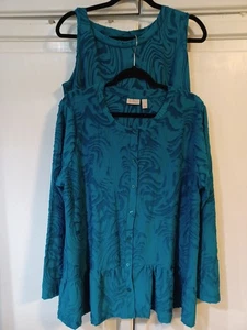 Logo Lori Goldsten Collection XL Teal Shell And Overshirt - Bild 1 von 13