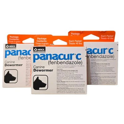 Panacur C Canine Dewormer Dogs 4 Gram Each Packet 40 lbs Exp: 2027/04 Lot of 3 - Image 1 of 2