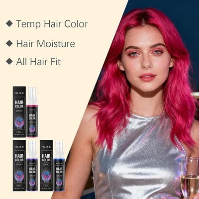 Haarfarbe Spray Temporäres Haarfarbstoff Spray, Feuchtigkeitsspendend C8W9 - Bild 1 von 4