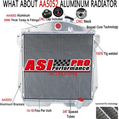 For 1943-1948 46 CHEVY FLEETLINE FLEETMASTER STYLEMASTER 3.5L L6 3-ROW RADIATOR Foto 1 de 4