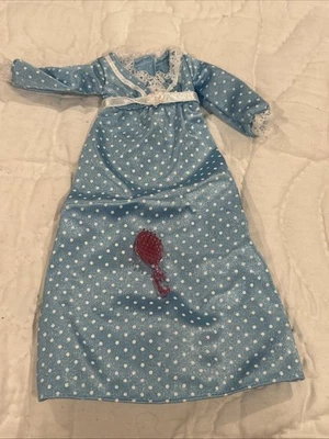 Barbie Fashion Avenue Lingerie #14292 Blue Polka-Dot Nightgown With Brush - Image 1 of 4