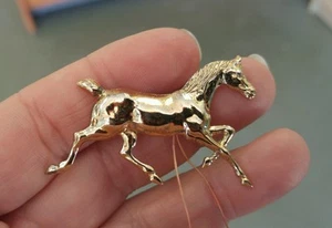 Beau Sterling Silver 925 Vermeil Horse Pin Brooch 2" - Picture 1 of 4