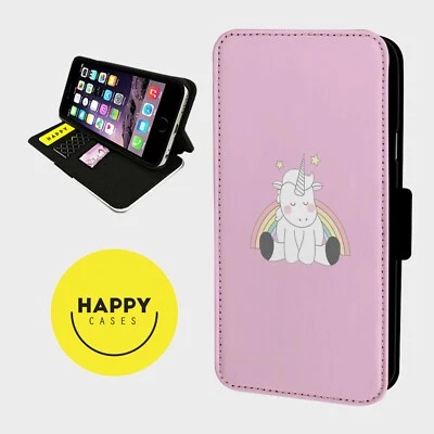 IDK EINHORN NIEDLICH - Kunstleder Klapp Handy Hülle Cover - iPhone/Samsung - Bild 1 von 4