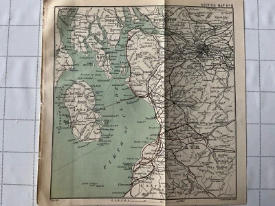 GLASGOW - LARGS - AYR - GIRVIN - 1894 Antique County Map, Scotland Wemyss Bay - Image 1 of 4