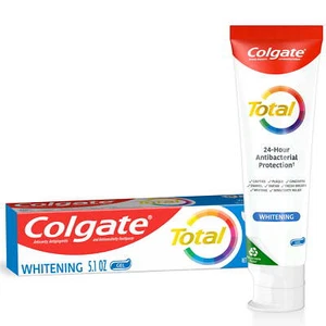 Colgate Total Whitening Toothpaste Gel, Mint, 1 Pack, 5.1 Oz Tube - Picture 1 of 10