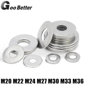 M20 M22 M24 M27 M30 M33 M36 Washers Penny Repair Flat Mudguard A2 Stainless 304 - Picture 1 of 6
