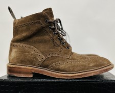 Loake 1880 Burford Suede Brogue Lace Up Brown Boots Men's US 9