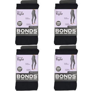 Bonds 4 Pack Stirrup Tight Womens Leggings Pants 100 Denier Black HXKC1N Bulk - Picture 1 of 5