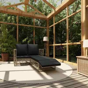 Gartenmöbel 2-tlg. Poly Rattan Grau Sitzgruppe Garnitur Sofa Lounge vidaXL - Bild 1 von 8