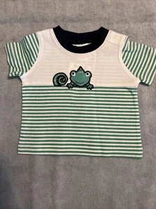 NEW~Gymboree Baby Boy Green Striped Lizard Shirt 0-3 Months  - Picture 1 of 7