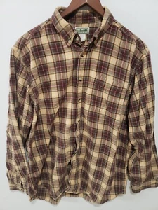 LL Bean Herren Large Regular Flanell Hemd Braun L Reg Kariert - Bild 1 von 4
