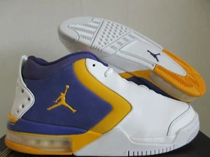NIKE AIR JORDAN BIG FUND "LAKERS" WHITE-PURPLE-UNIV GOLD SZ 9.5 [BV6273-105] - Picture 1 of 5