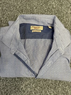 Camisa Casual Masculina Penguin Munsingwear 16.5 34/35 Heritage Slim Fit Listras Azul - Imagem 1 de 4