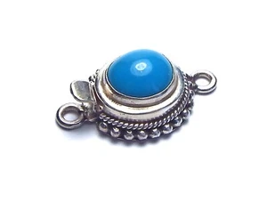 SLEEPING BEAUTY TURQUOISE 925 Sterling Silver 24mm Box Clasp /c18 - Picture 1 of 3