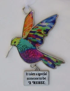 T4 It takes someone special 2 be nurse hummingbird A GARDEN OF WISHES Ornament - Picture 1 of 4