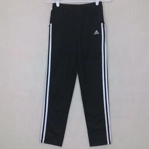 Adidas Black Pants Girl's Tricot Warm Up Track Pant Size M (10/12) w/ 3 Stripes - Picture 1 of 16