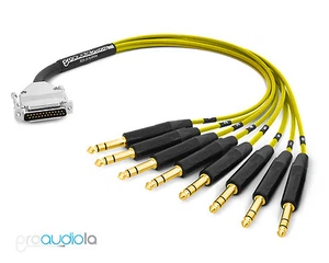 Premium Mogami 2932 DB25 DSUB a Neutrik Gold TRS 8 Ch. Snake | Amarillo 20 pies - Imagen 1 de 1