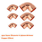 4 PCS 90 Degree Copper Elbow Bend Tube Pipe Fitting Inner Diameter 6.35-28.6mm