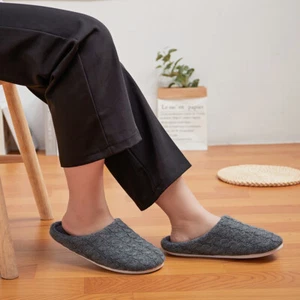 Women Men Non-slip Warm Plush Home Slippers Soft Bottom Cotton Slippers Comfort - Picture 1 of 15