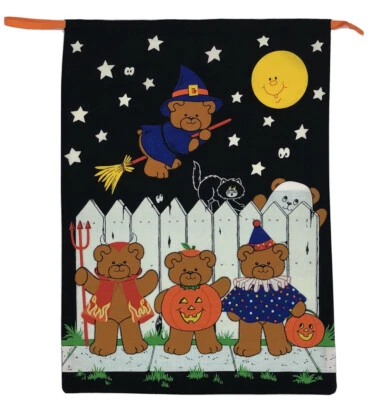 Trick Or Treat XL  Candy Bag Glow In The Dark Bears / Hot Air Balloon on Black - Image 1 of 4
