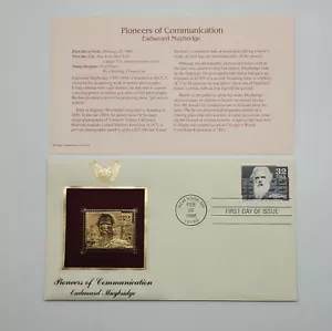 4 Pioneers of Communication 22kt Gold Stamp 32 Cent February 22, 1996. STP54 - Picture 1 of 4