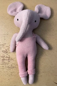 Barnes & Noble Pink Elephant Knit Plush 13” Animal Baby Toddler Toy - Picture 1 of 15