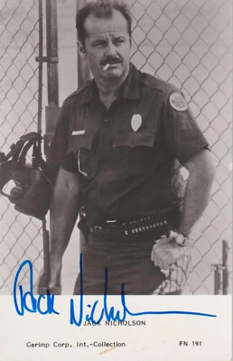JACK NICHOLSON Original Autogramm Postkarte Top Portrait Grenzpatrouille 1982 - Bild 1 von 2