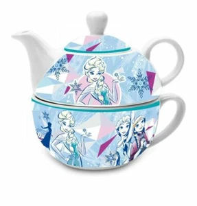 126626 DISNEY FROZEN ELSA AND ANNA DESIGN TEA FOR ONE TEAPOT & CUP MUG SET - Picture 1 of 1