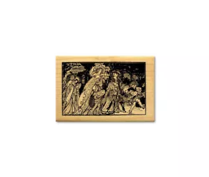 We Come Bearing Gifts, Victorian Christmas Mounted Rubber Stamp, Party #13 - Bild 1 von 2