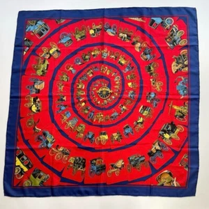 HERMÉS Hermès scarf, 1975, designed by Philippe Ledoux car, card pattern 04Y - Picture 1 of 10