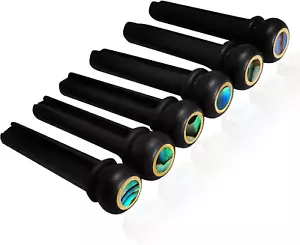 Ebony Guitar Bridge Pins Endpin Inlaid Abalone Dot Acoustic Guitar Replacement P - Picture 1 of 12