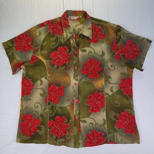 Vintage Sky Noble Womens Top Size Large Floral Romantic Whimsy Goth Button Up - Picture 1 of 11