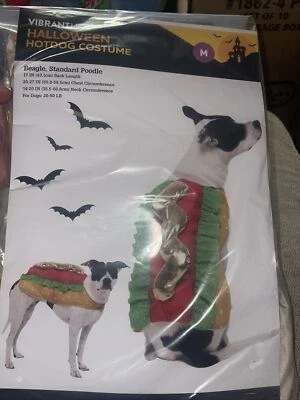 NUEVO Disfraz de Hot Dog Mascota Tamaño Mediano Perro (20-50 libras) Halloween Vida Vibrante 1 pieza Foto 1 de 4