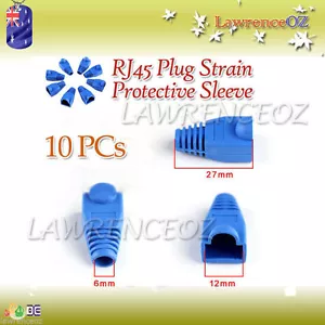 10x RJ45 Network Cable Plug Boots Cap Protective Sleeve Cat5 Cat6 - BLUE - Picture 1 of 2