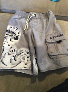 BABY GAP BOYS Gray EMBROIDERED SWIM TRUNKS ORG. $29.95 SIZE 4 - Picture 1 of 3
