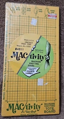 Vintage New Macrame Work Board & T-Pins  MAC/tivity Uni Craft Sealed 10” - Image 1 of 2