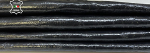 PATENT VINTAGE BLACK CRINKLED SHINY Soft Lamb leather 2 skins 9+sqf 0.7mm B6514