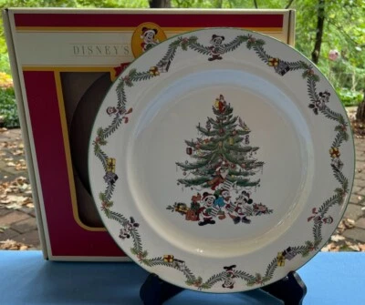 Spode Disney Christmas Tree Celebration Mickey Mouse Service Plate Charger NEW