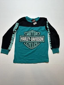 BOYS Harley-Davidson Vintage 1990 Long Sleeve Tee - Blue & Black Size S 8 - Picture 1 of 7