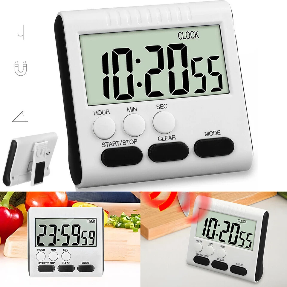 LCD Digital Große Küche Kochen Timer Countdown Up Uhr Lauter Alarm Magnetisch - Bild 1 von 1
