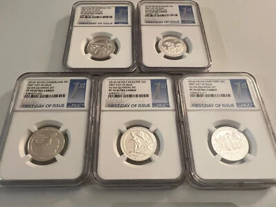 2016-S SILVER NATIONAL PARK QUARTER SET "FIRST DAY OF ISSUE" NGC PF70 U.C.  - Image 1 of 4