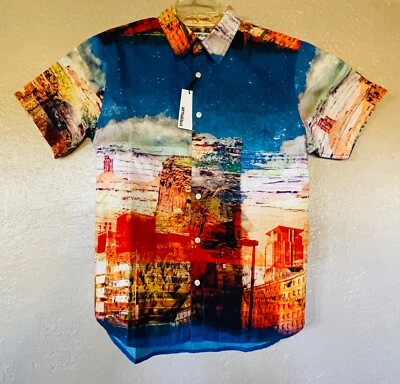 CATERPILLAR Brand Abstract DESERT Print SHIRT Small NWT - Image 1 of 4