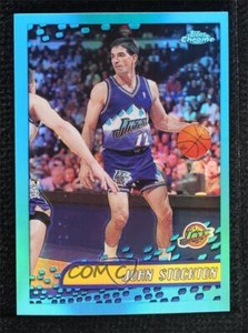 2001-02 Topps Chrome Refractor John Stockton #115 HOF