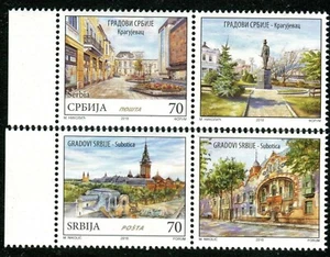 1245 SERBIA 2018 - Cities of Serbia - Kragujevac - Subotica - MNH Set + Label - Picture 1 of 1