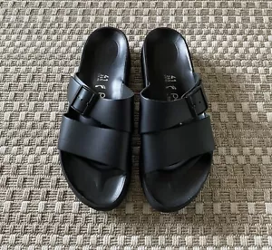 Sandali Papillo BIRKENSTOCK Almina neri in pelle con plateau 41/10 stretti - Foto 1 di 10