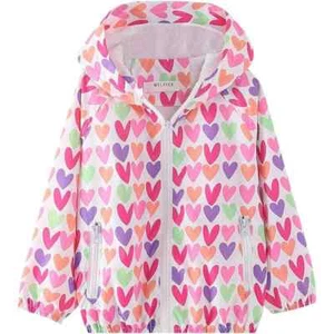 WELAKEN leichte Herzjacke für Mädchen Größe 10 wasserabweisende Jacke rosa - Bild 1 von 8